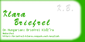 klara briefrel business card